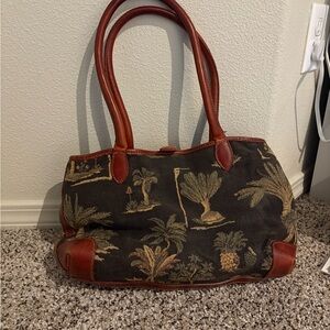 Palm tree tapestry shoulder purse